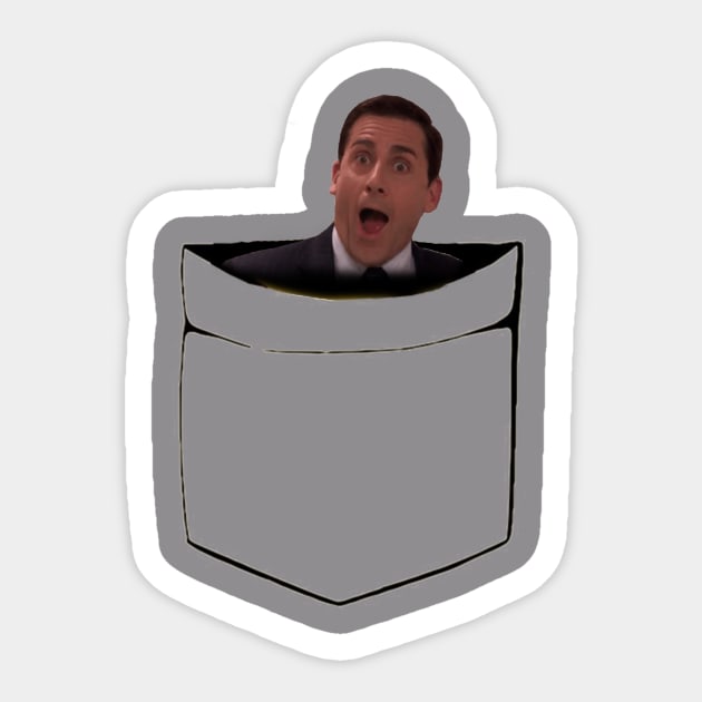 Michael Scott Steve Carell The Office Funny Pocket T-Shirt Sticker by daviujin